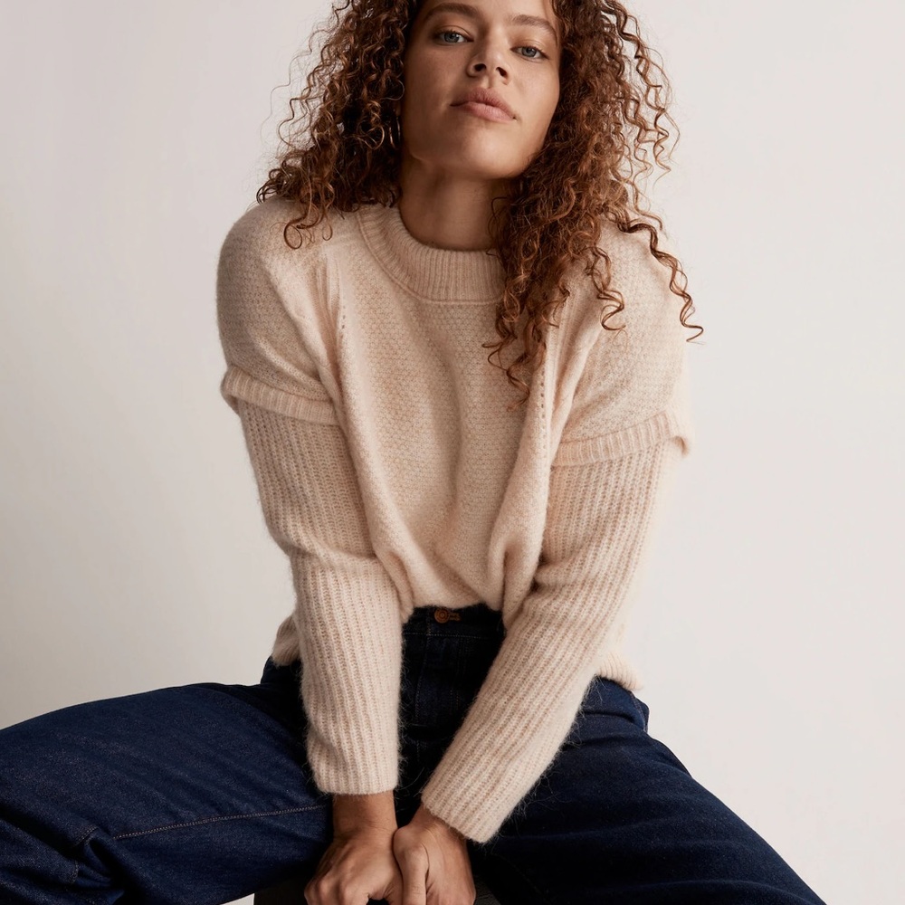 Madewell Cable Havener Pullover Sweater, Alpaca Wool-Blend